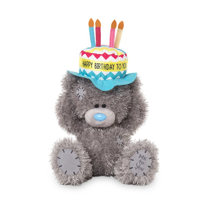 Tatty Teddy Wearing a 'Happy Birthday' Cake Hat