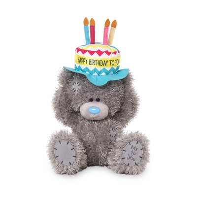 Tatty Teddy Wearing a 'Happy Birthday' Cake Hat