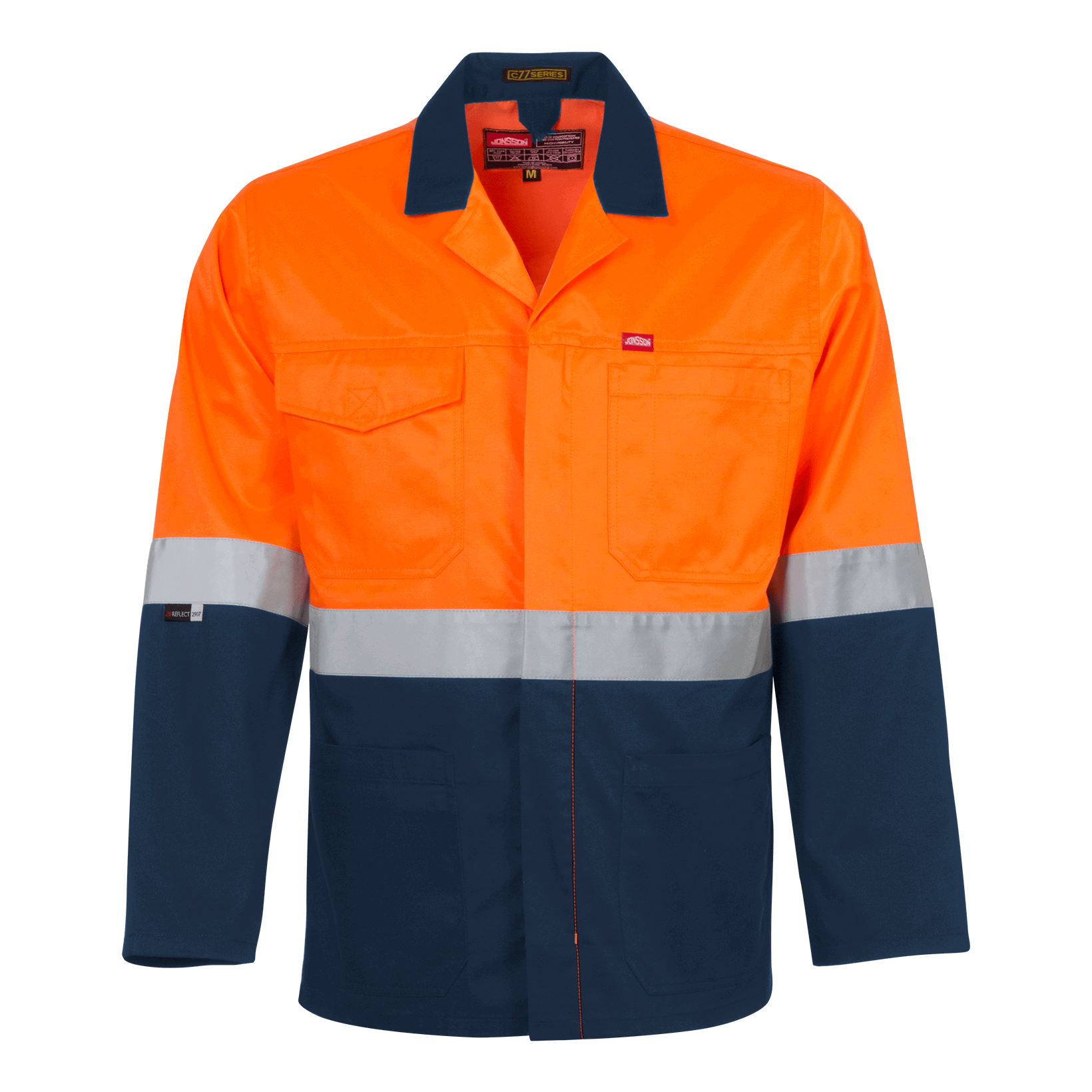 2023-2024／Twoway Work Shirts Jacket Two Tone Reflective Trim Work Shirt for Construction - Work