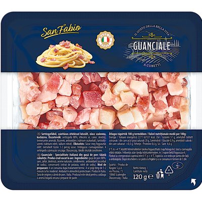 SF GUANCIALE KOCKÁZOTT SZALONNA 120G termékképe