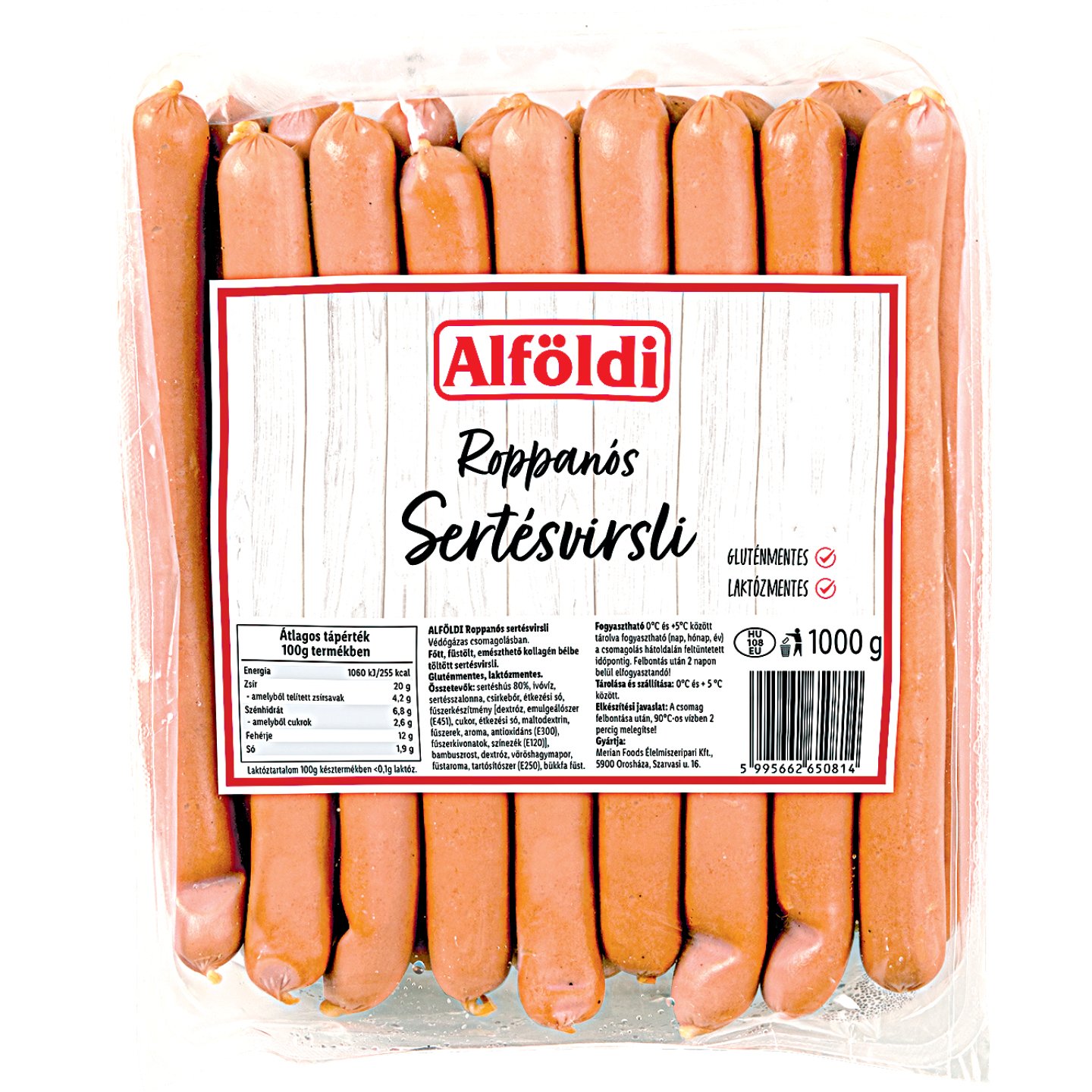 Alföldi Roppanós Sertés Virsli