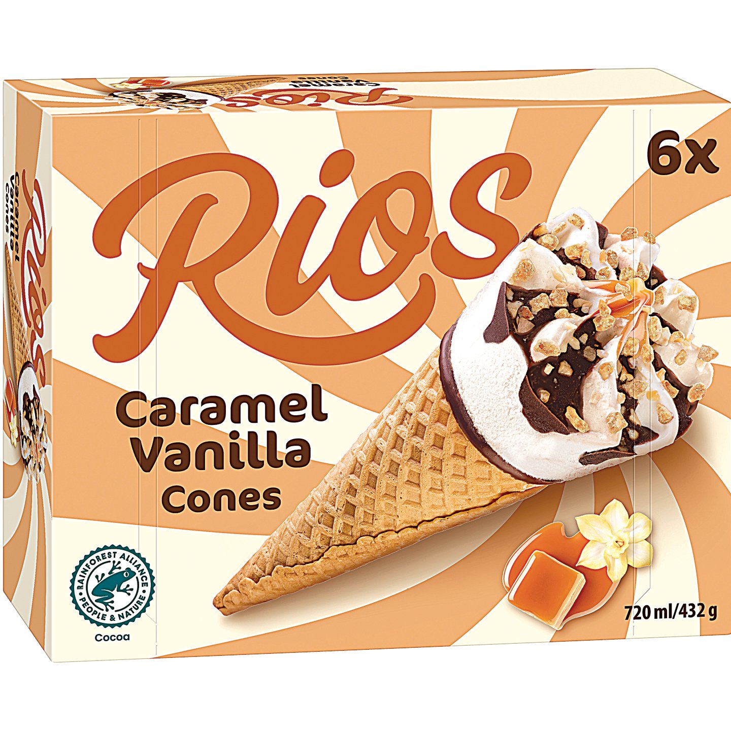 Rios Karamell-vanília ízű Tölcséres Jégkrém Multipack