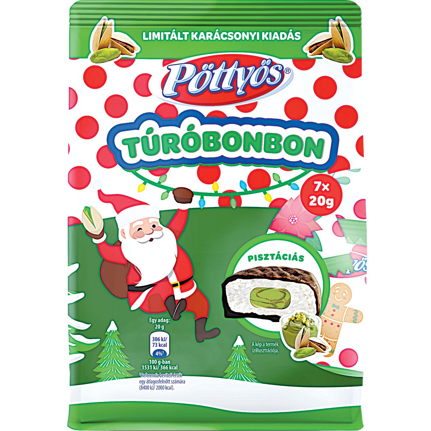 Pöttyös Pisztáciás Túróbonbon