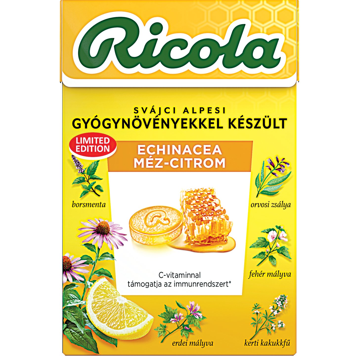 Ricola Echinacea-méz ízű Cukorka