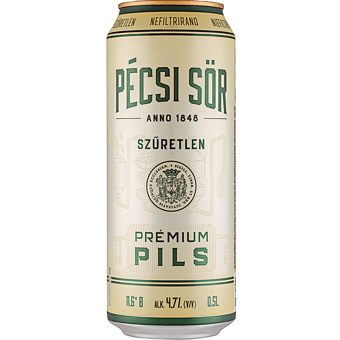 Pécsi Prémium Szűretlen Pils Dobozos Sör +50 Ft Betétdíj