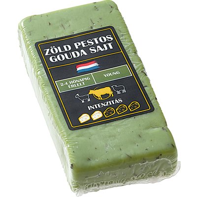 GOUDA SAJT ZÖLD PESTO ÍZŰ 100G termékképe