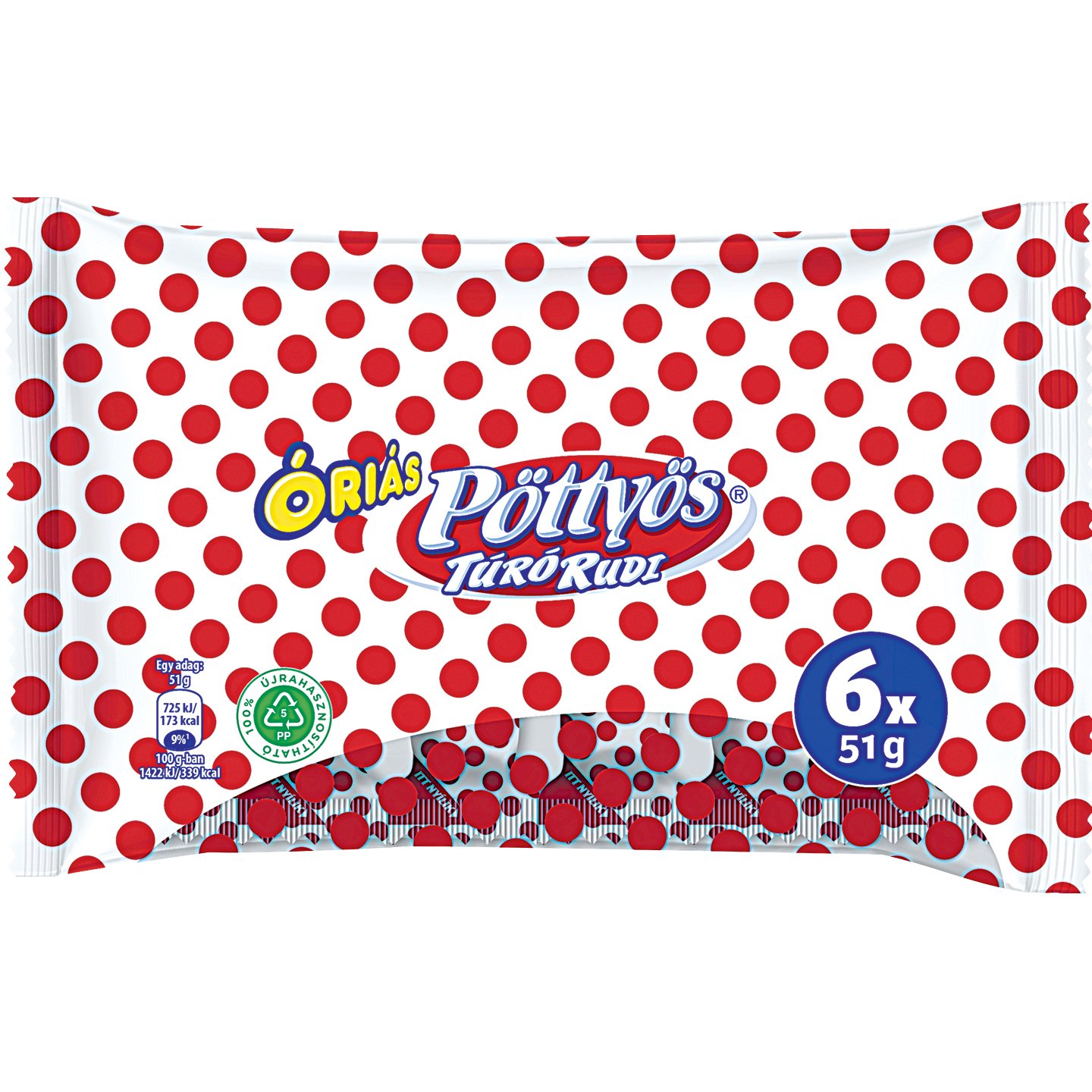 Pöttyös óriás Túró Rudi étbevonóval Multipack