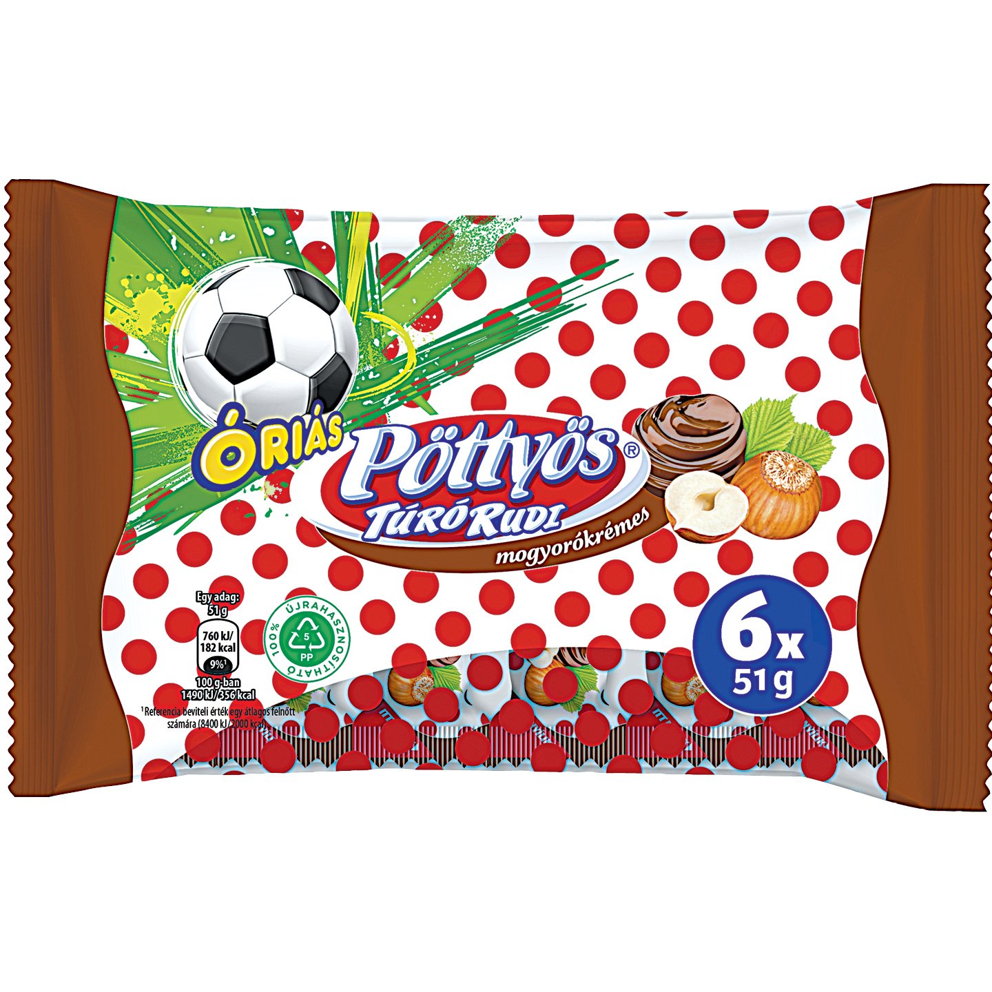 Pöttyös óriás Turó Rudi Mogyorókrémes Multipack