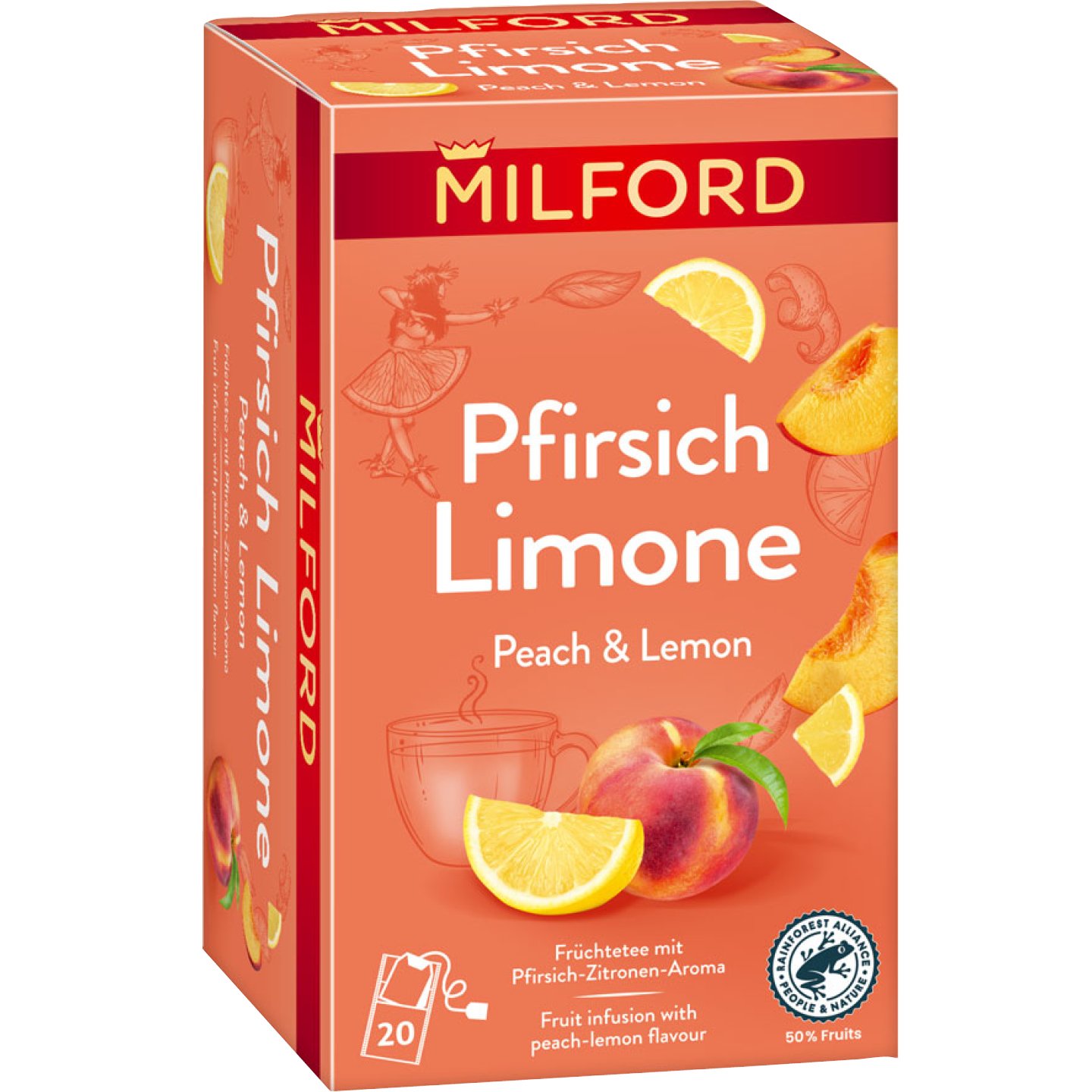 Milford őszibarack-citrom ízű Tea