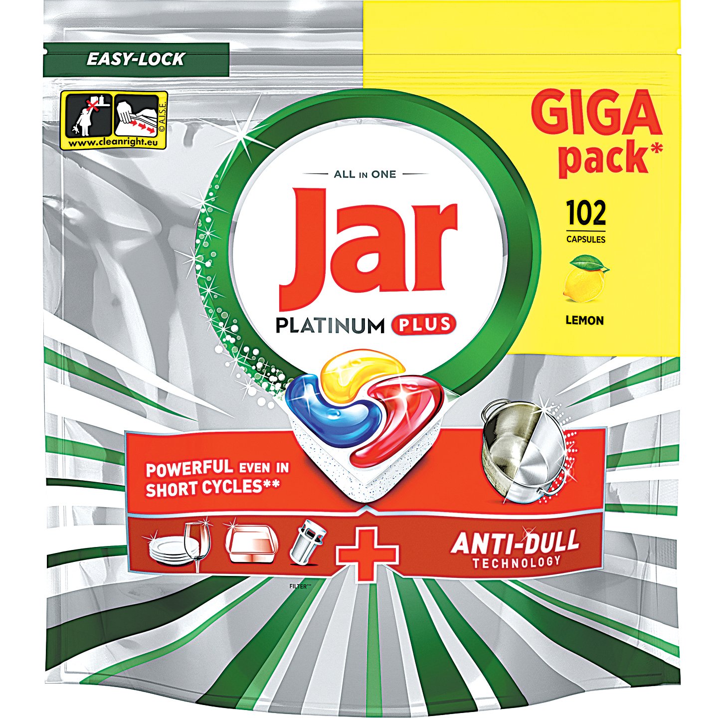 Jar Platinum Plus Lemon All In1 Mosogatógép Kapszula