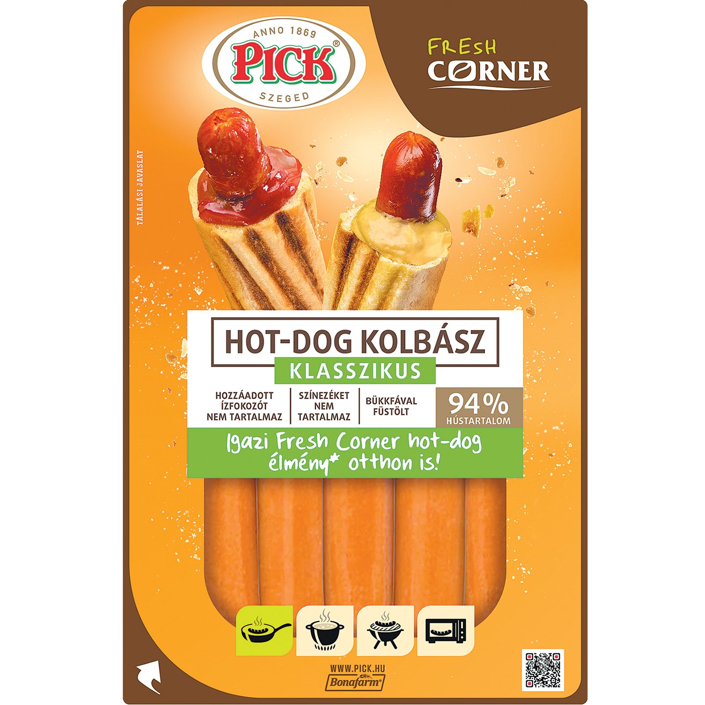 Pick Fresh Corner Klasszikus Hot-dog Kolbász