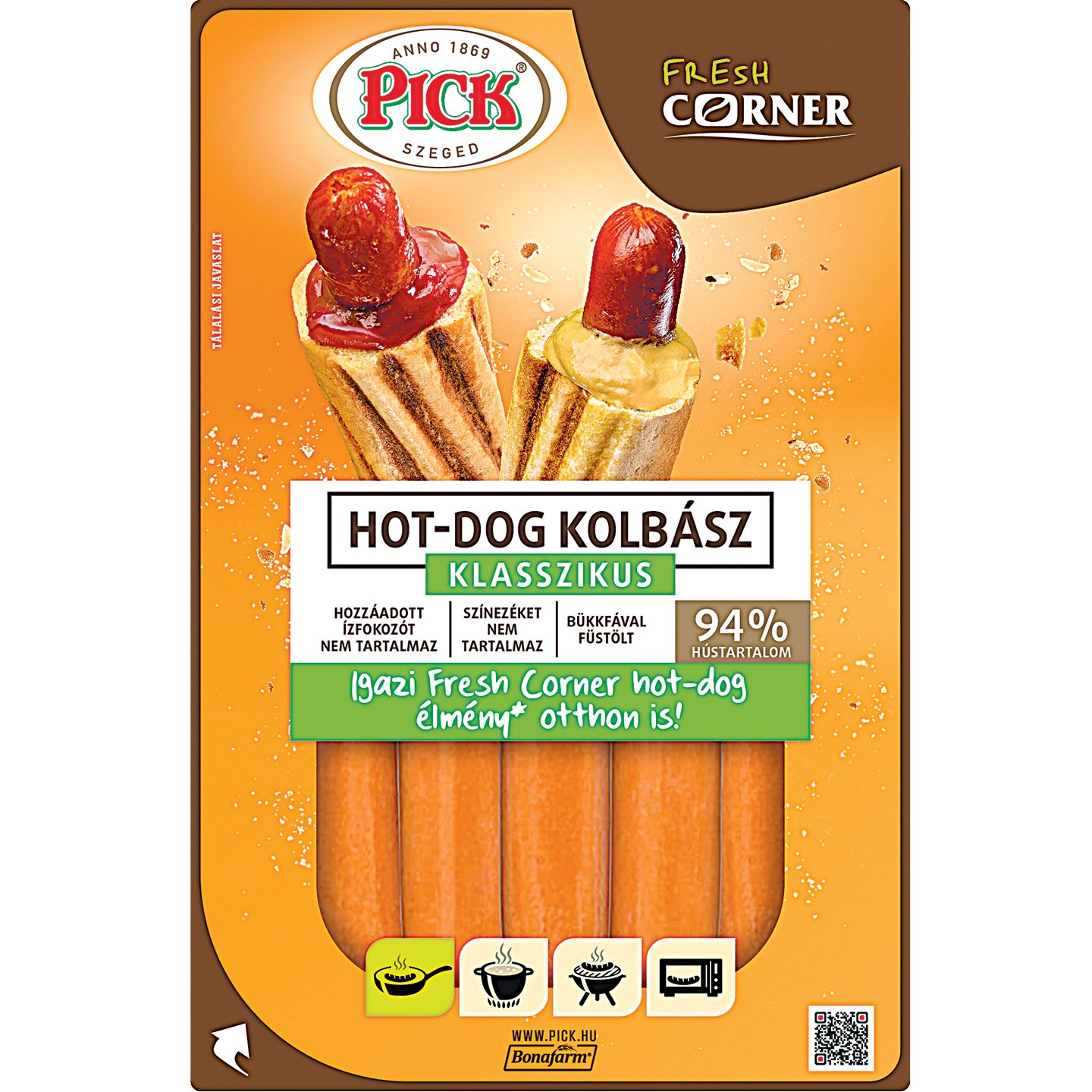 Pick Fresh Corner Klasszikus Hot-dog Kolbász