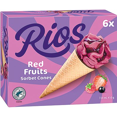 RIOS RED FRUITS TÖLCSÉRES JÉGKRÉM MULTIPACK termékképe