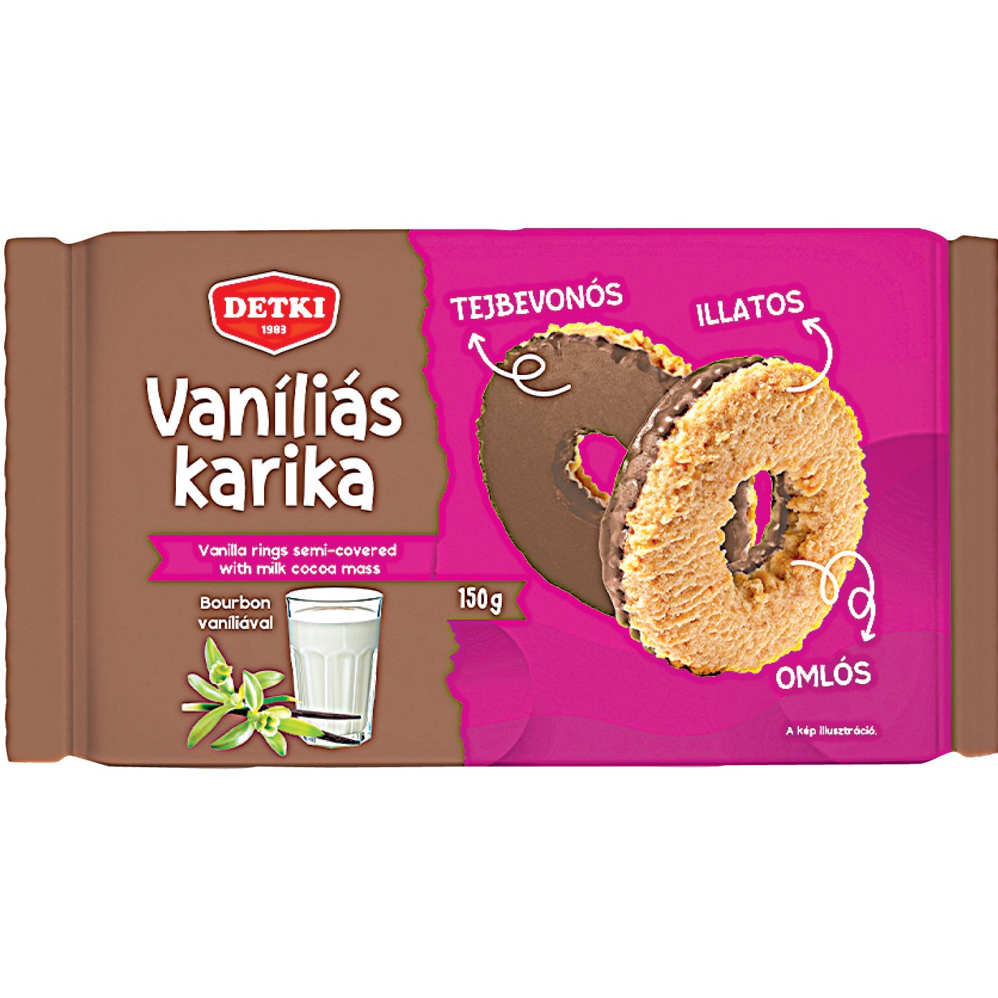 Detki Vaníliás Karika Tejbevonóval