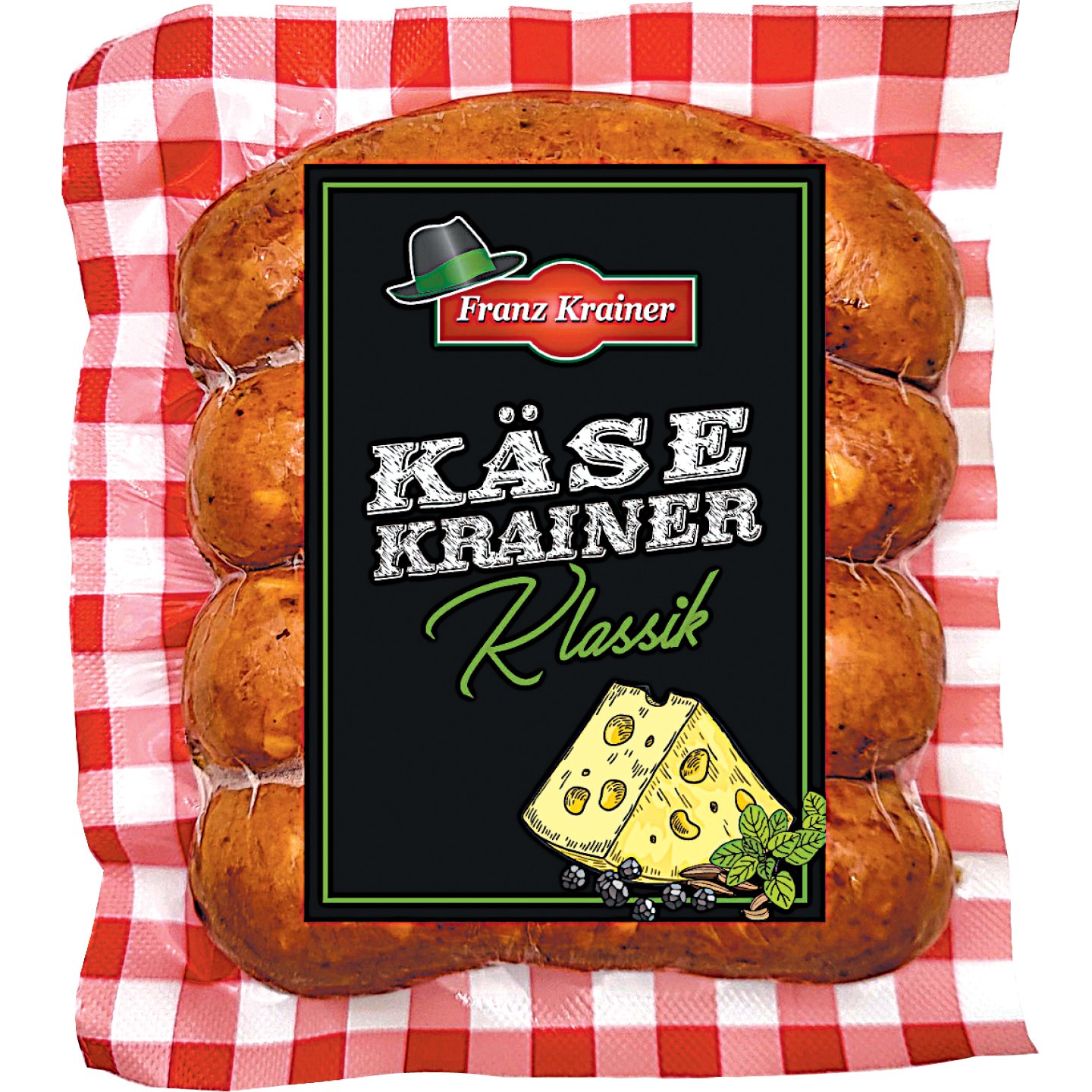 Käse Krainer Klasszikus Grillkolbász