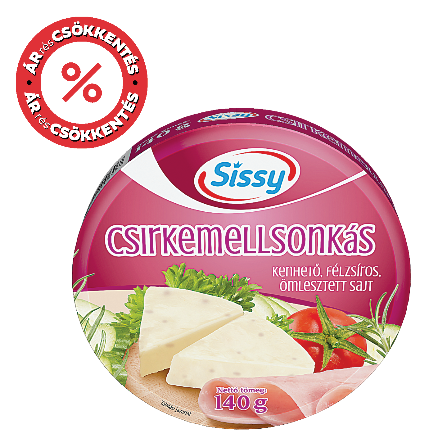 Sissy Csirkemellsonkás ízű Kördobozos Sajt
