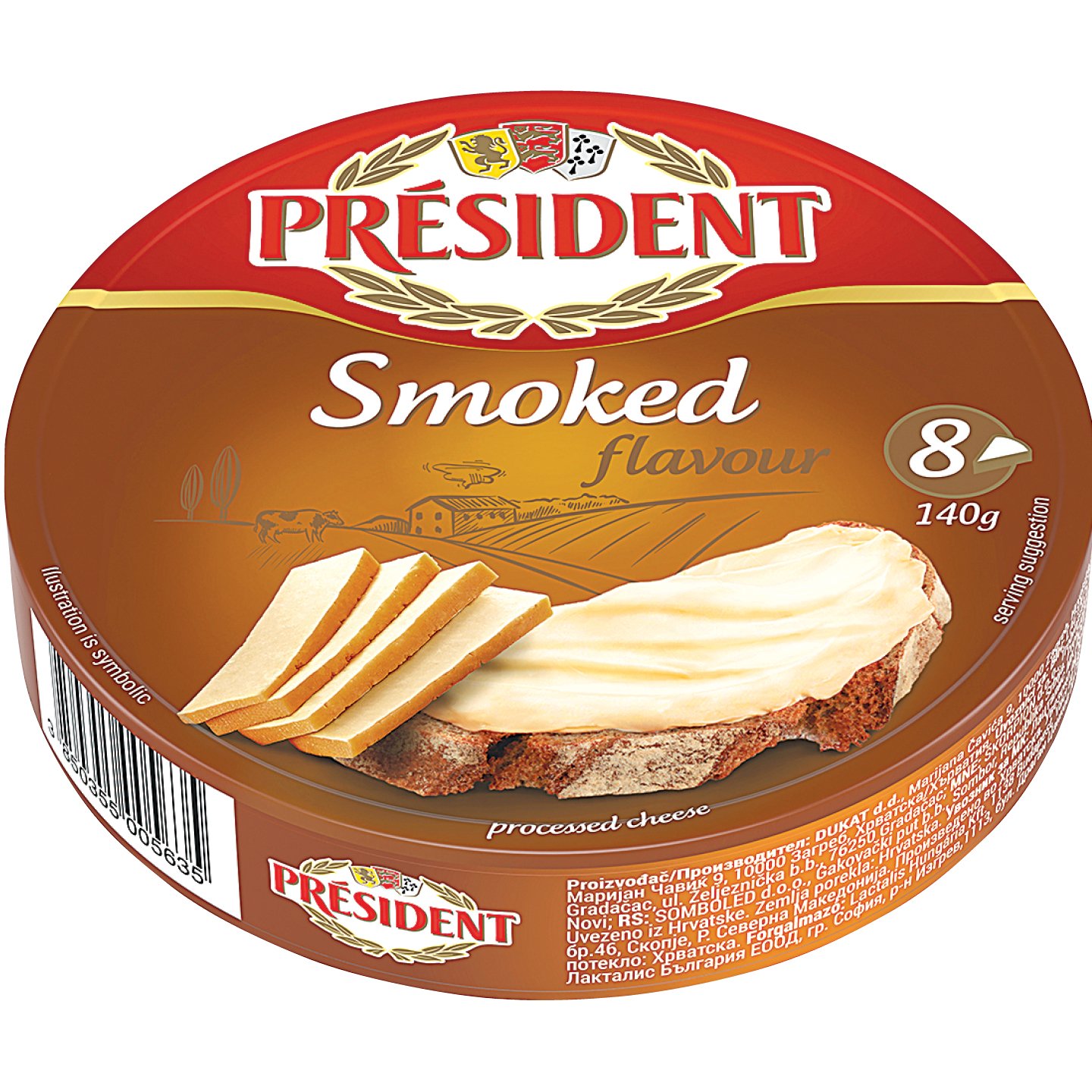 Président Kördobozos Füstölt Sajt