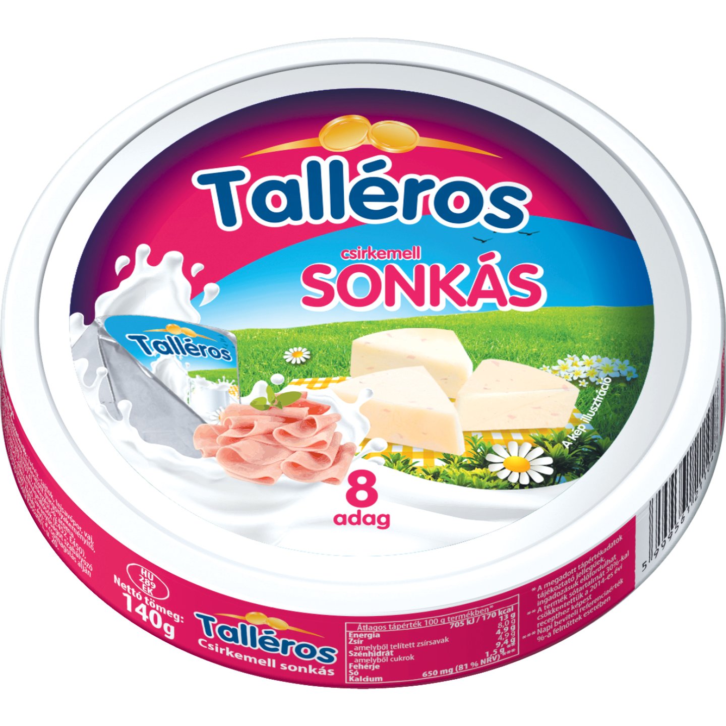 Talléros Csirkemelll-sonkás Kördobozos Sajt