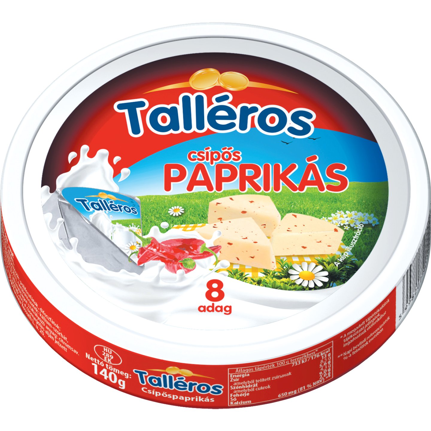 Talléros Csípőspaprikás Kördobozos Sajt