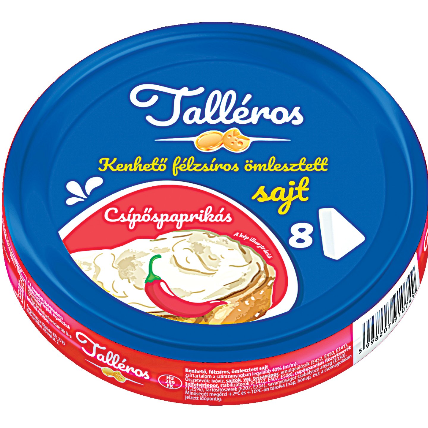 Talléros Csípőspaprikás Kördobozos Sajt