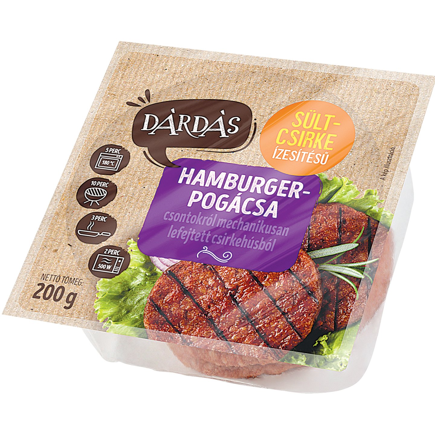 Dárdás Marha Hamburgerpogácsa Sültcsirke ízesítésű