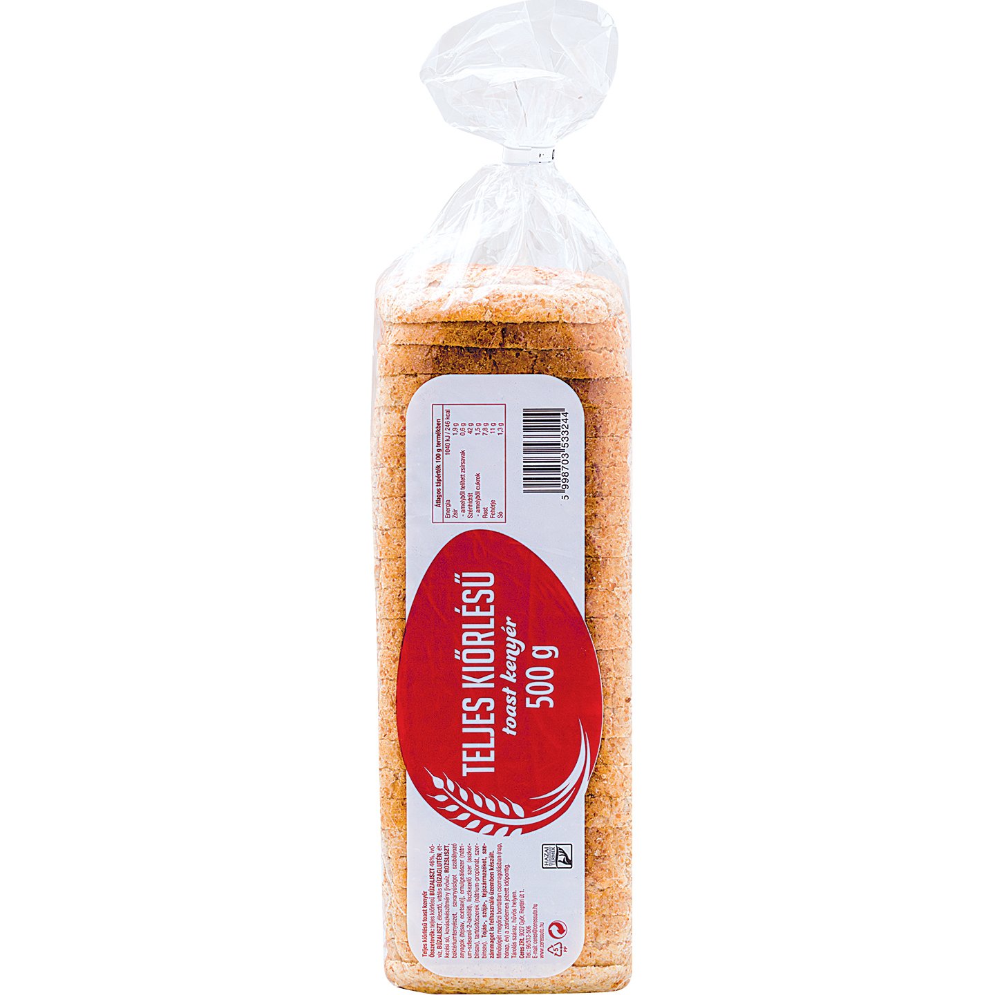 Teljes Kiőrlésű Toast Kenyér
