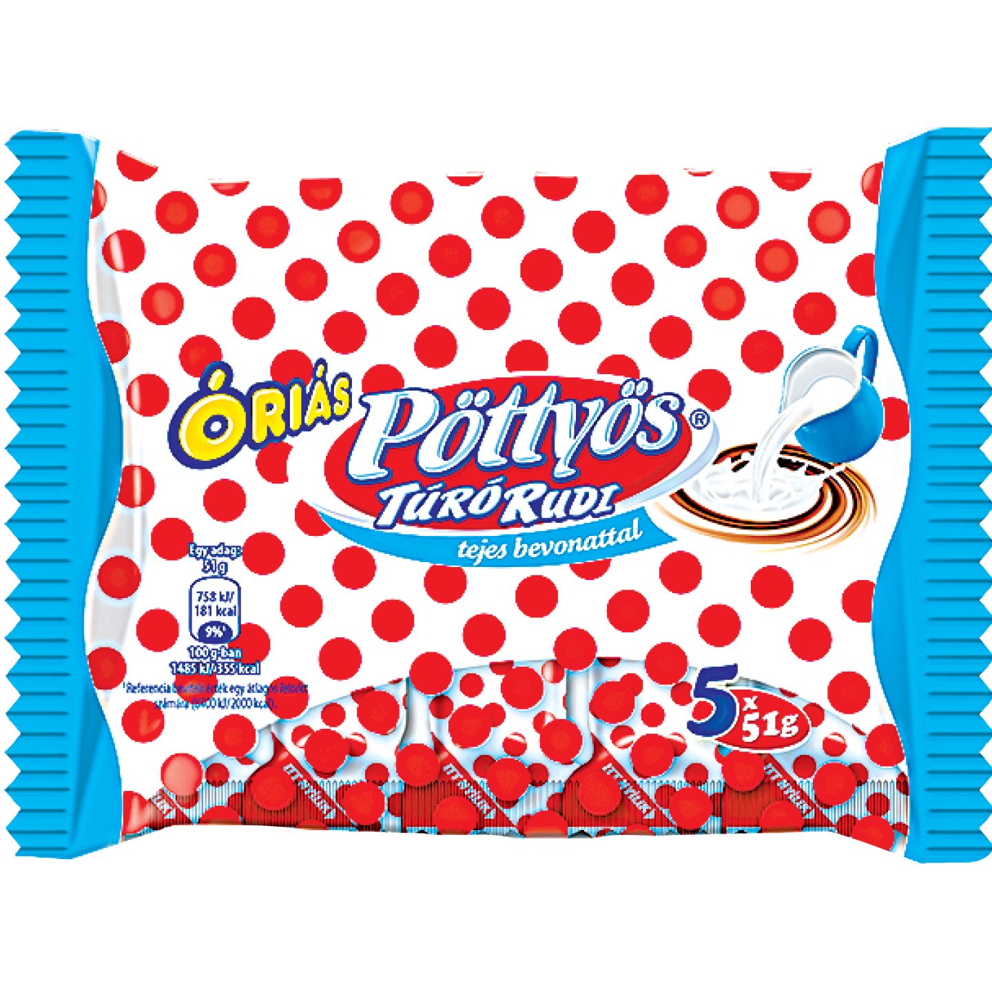 Pöttyös óriás Tejcsokoládés Túró Rudi Multipack