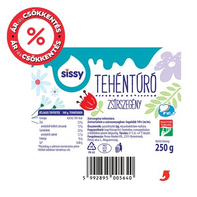 SISSY ZSÍRSZEGÉNY TEHÉNTÚRÓ termékképe