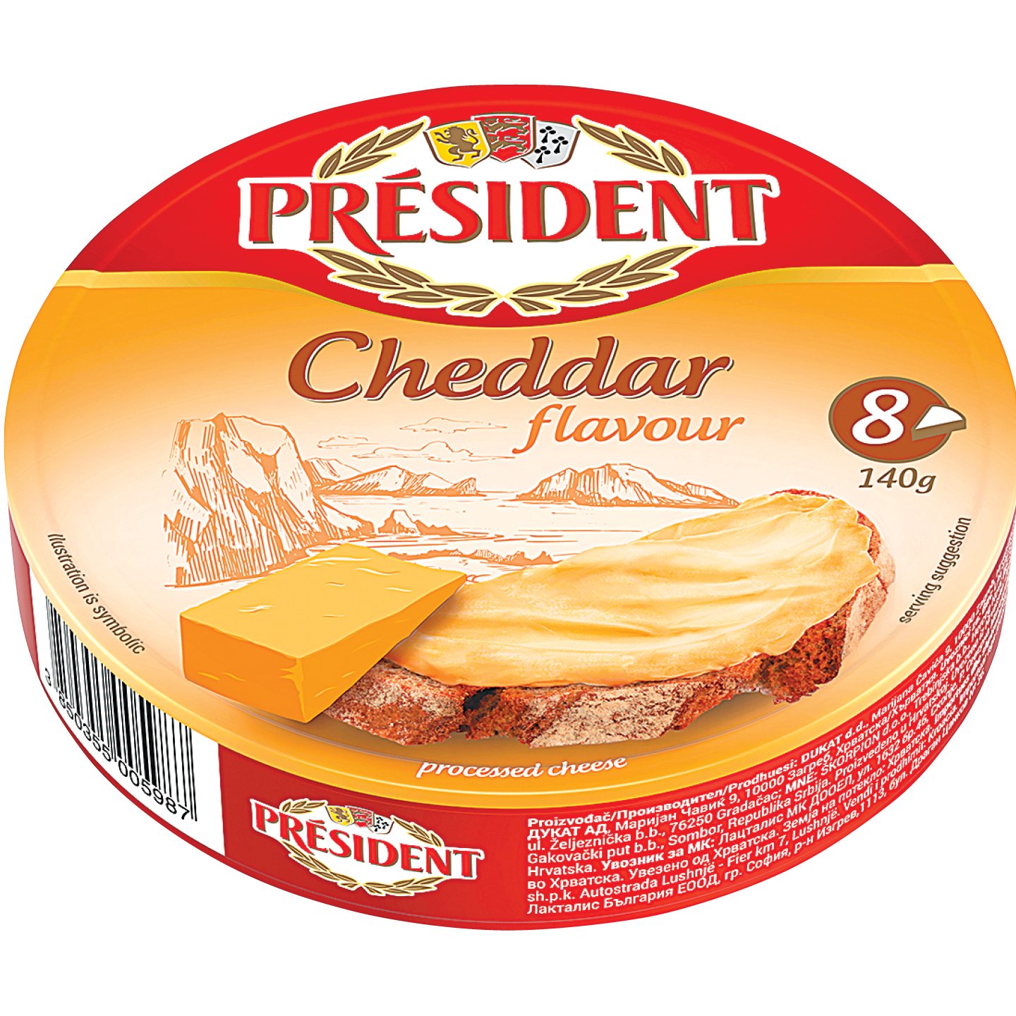 Président Kördobozos Cheddar Sajt