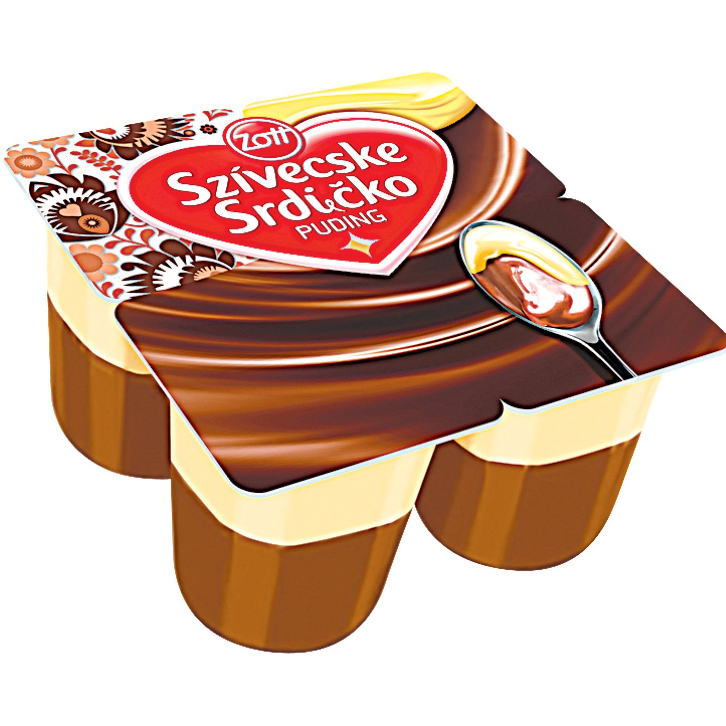 Zott Szívecske Kakaós-vanília ízű Puding Multipack