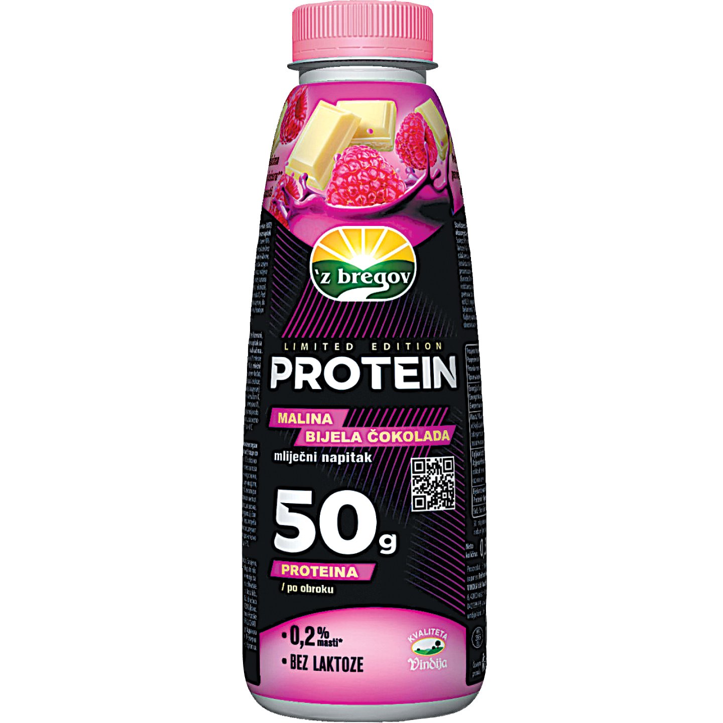 Vindija Laktózmentes Protein Ital Fehércsokoládé-málna