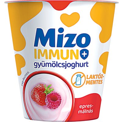 Image of MIZO IMMUN+GYÜMÖLCSJOGHURT EPER-MÁLNA ÍZŰ LAKTÓZMENTES