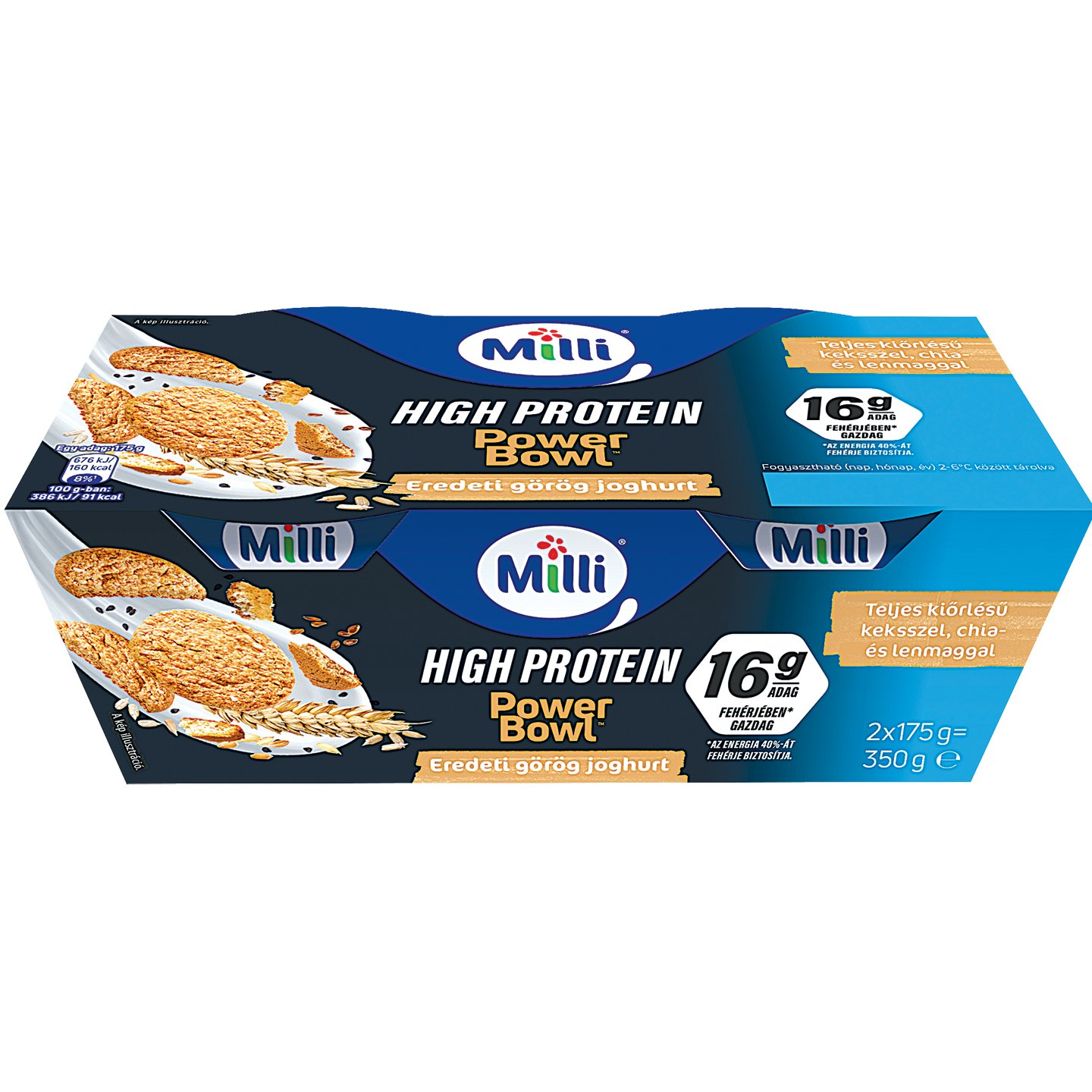 Milli Power Bowl Kekszes Görög Krémjoghurt Duopack