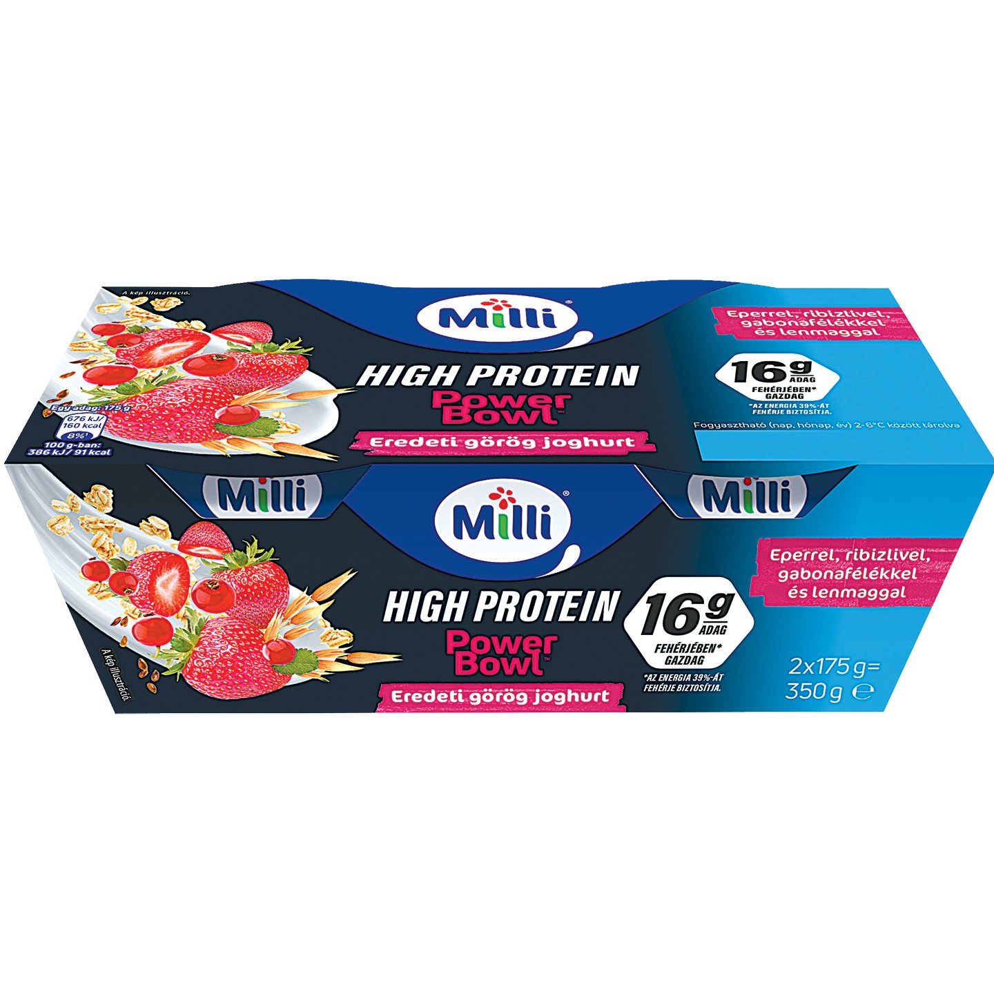 Milli Power Bowl Piros Gyümölcsös Görög Krémjoghurt Duopack