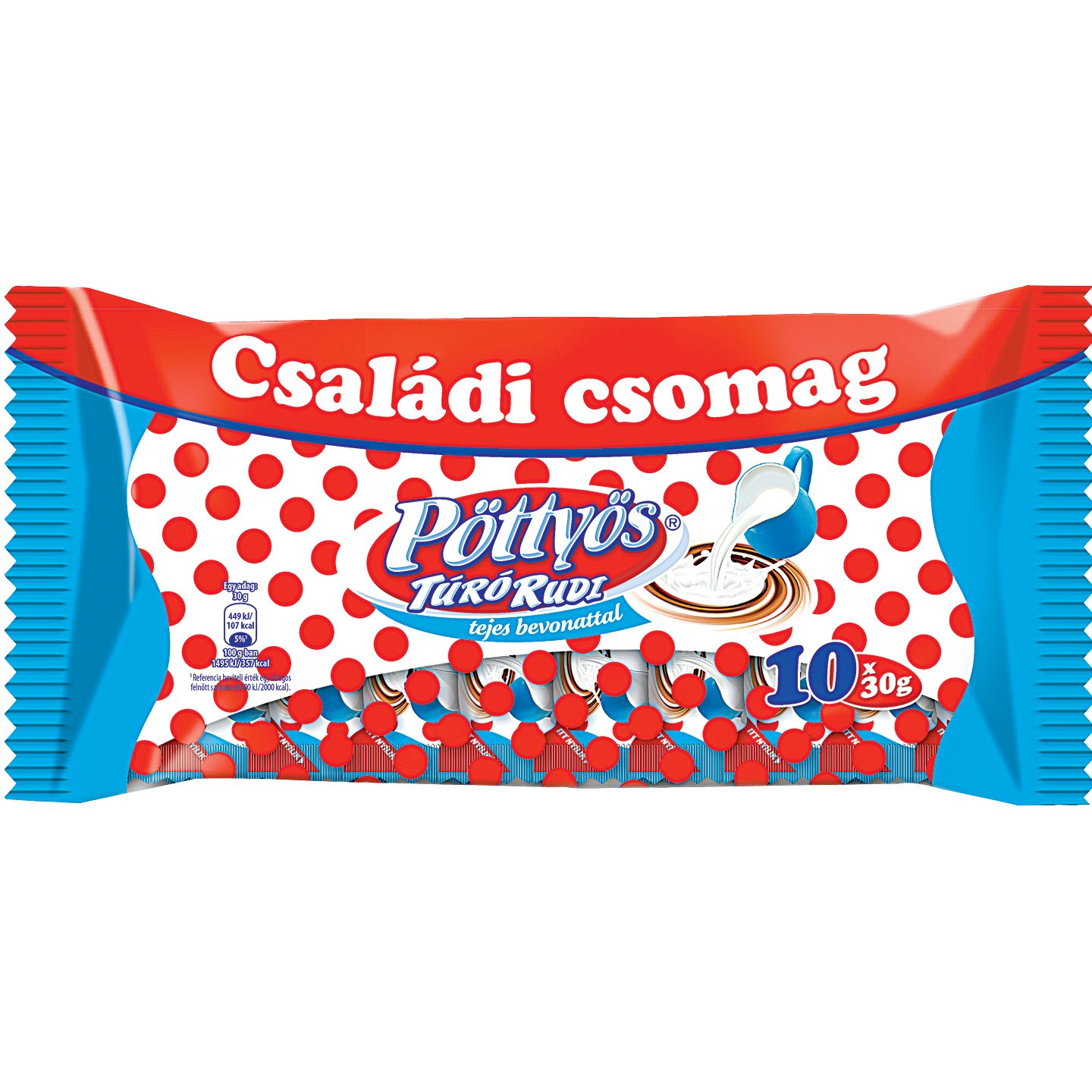 Pöttyös Túró Rudi Natúr Tejcsokoládés Multipack