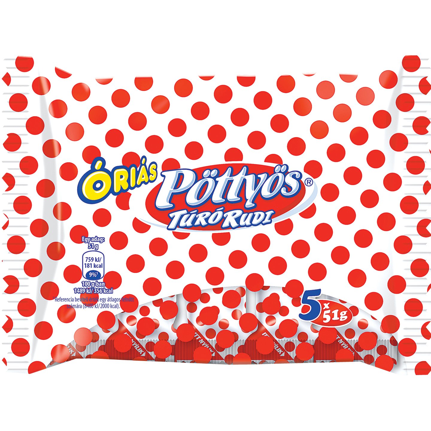 Pöttyös óriás Túró Rudi étcsokoládés Multipack