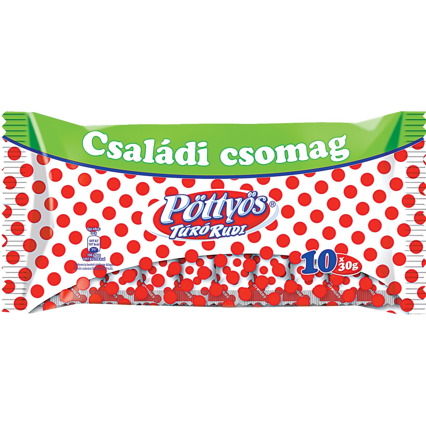 Pöttyös Túró Rudi Natúr étcsokoládés Multipack