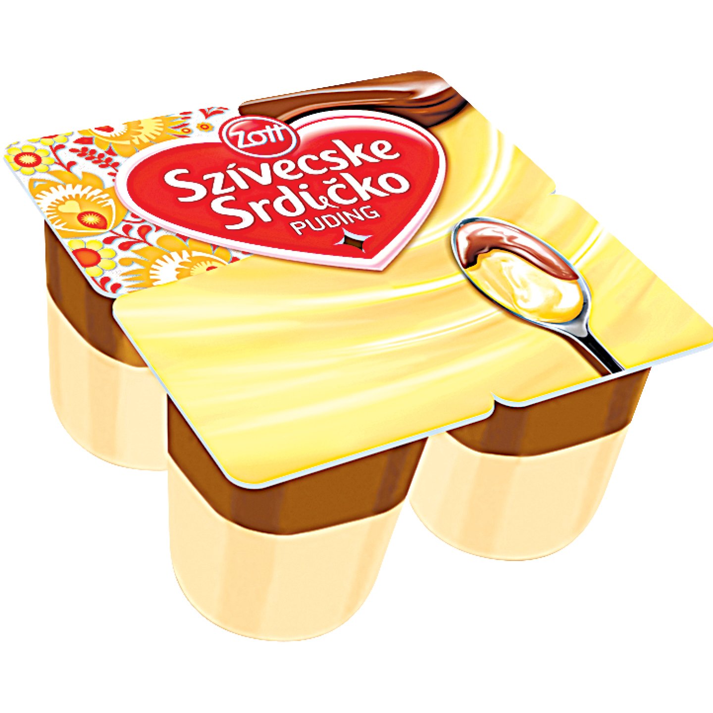 Zott Szívecske Vanília-kakaós ízű Puding Multipack