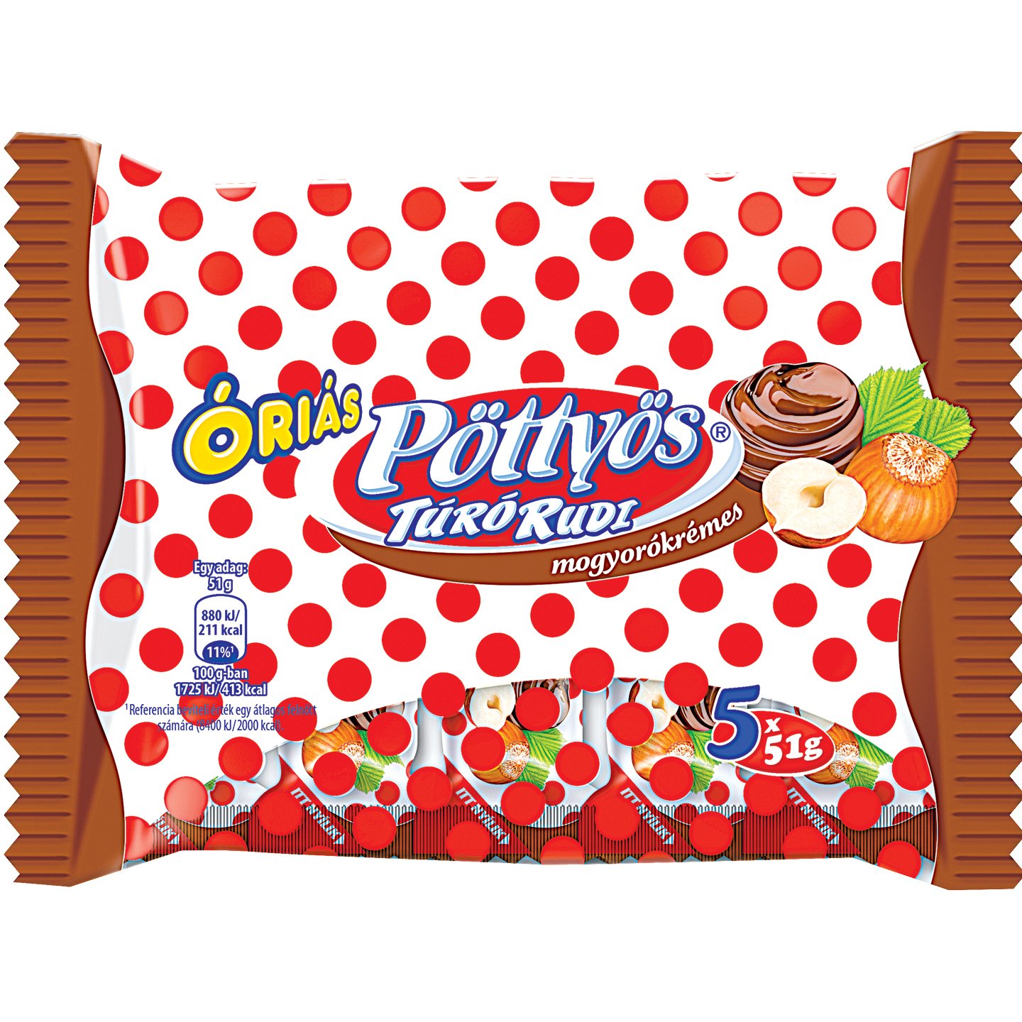 Pöttyös óriás Mogyorókrémes Túró Rudi Multipack