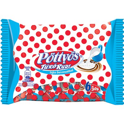 PÖTTYÖS NATÚR TÚRÓ RUDI MULTIPACK TEJCSOKOLÁDÉ BEVONATTAL termékképe