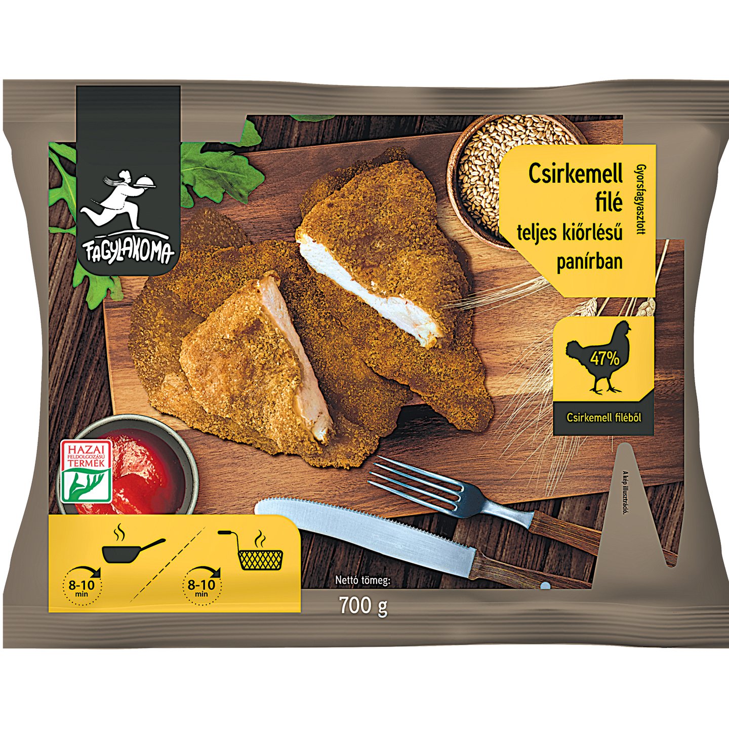 Fagylakoma Csirkemell Filé Teljes Kiőrlésű Panírban