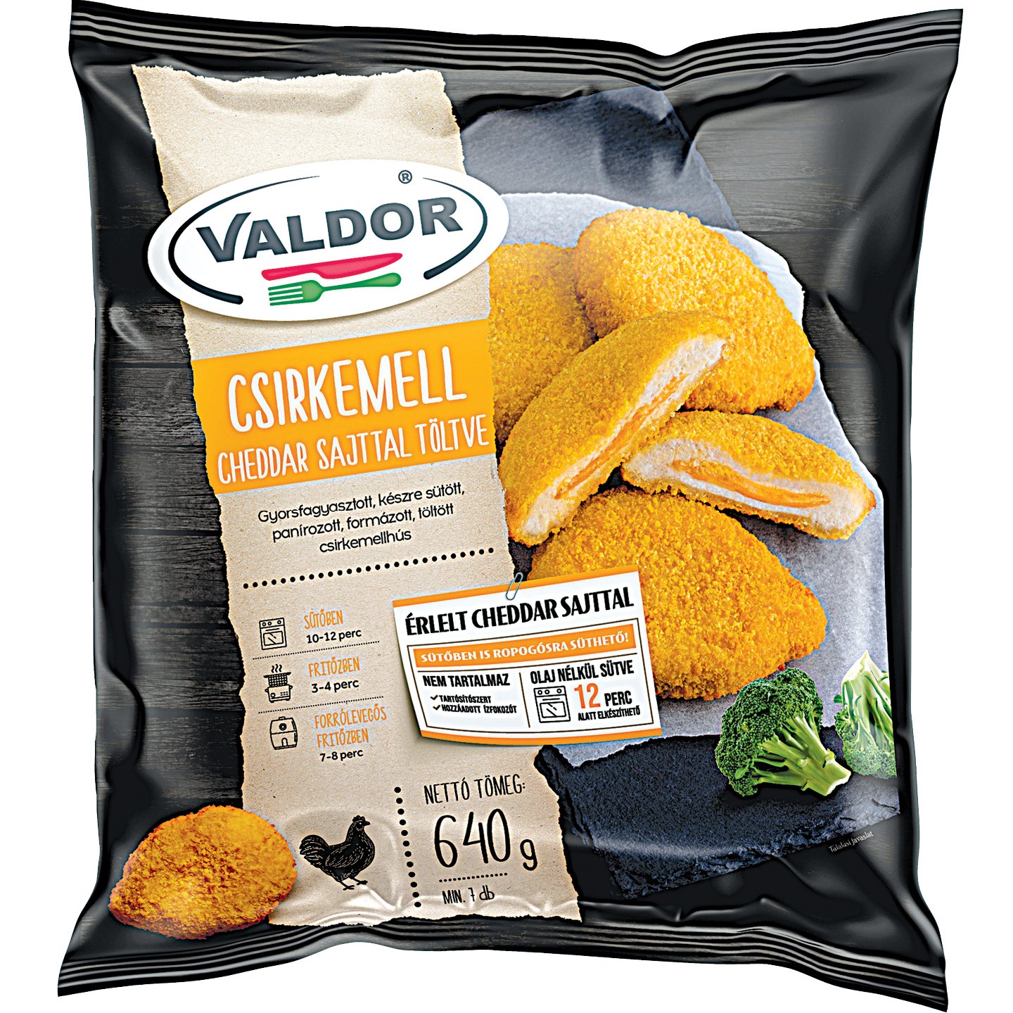 Valdor Csirkemell Cheddar Sajttal Töltve