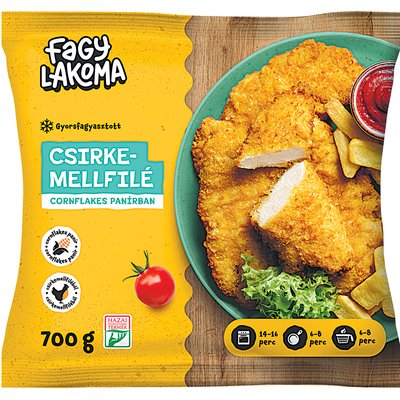 FAGYLAKOMA CSIRKEMELLFILÉ CORNFLAKES PANÍRBAN termékképe