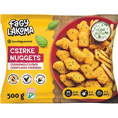 FAGYLAKOMA CSIRKE NUGGETS CORNFLAKES PANÍRBAN termékképe