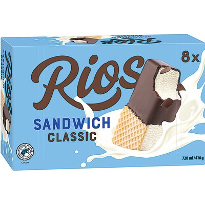 RIOS CLASSIC SANDWICH OSTYÁS JÉGKRÉM MULTIPACK termékképe