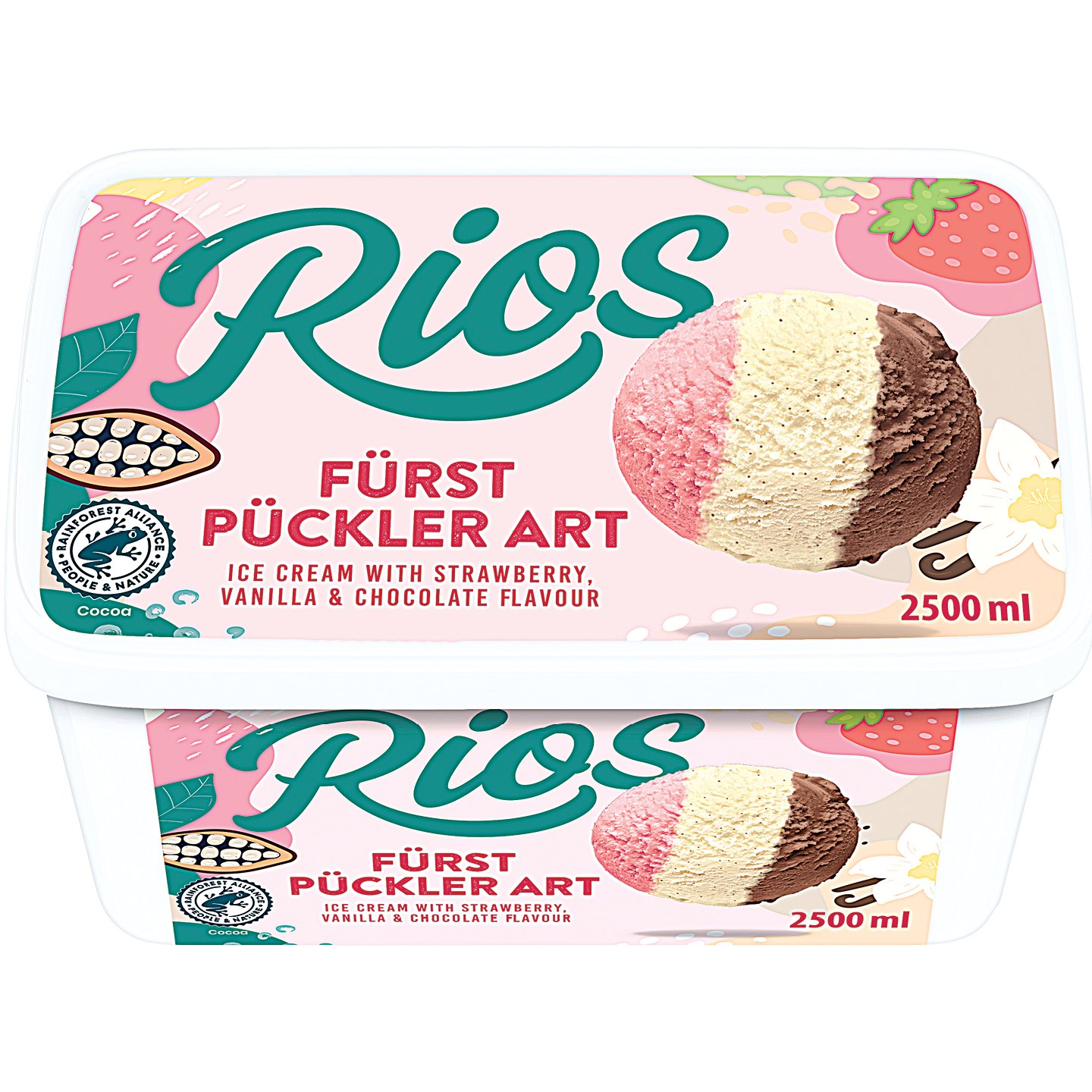 Rios Vanília-csokoládé-eper ízű Jégkrém