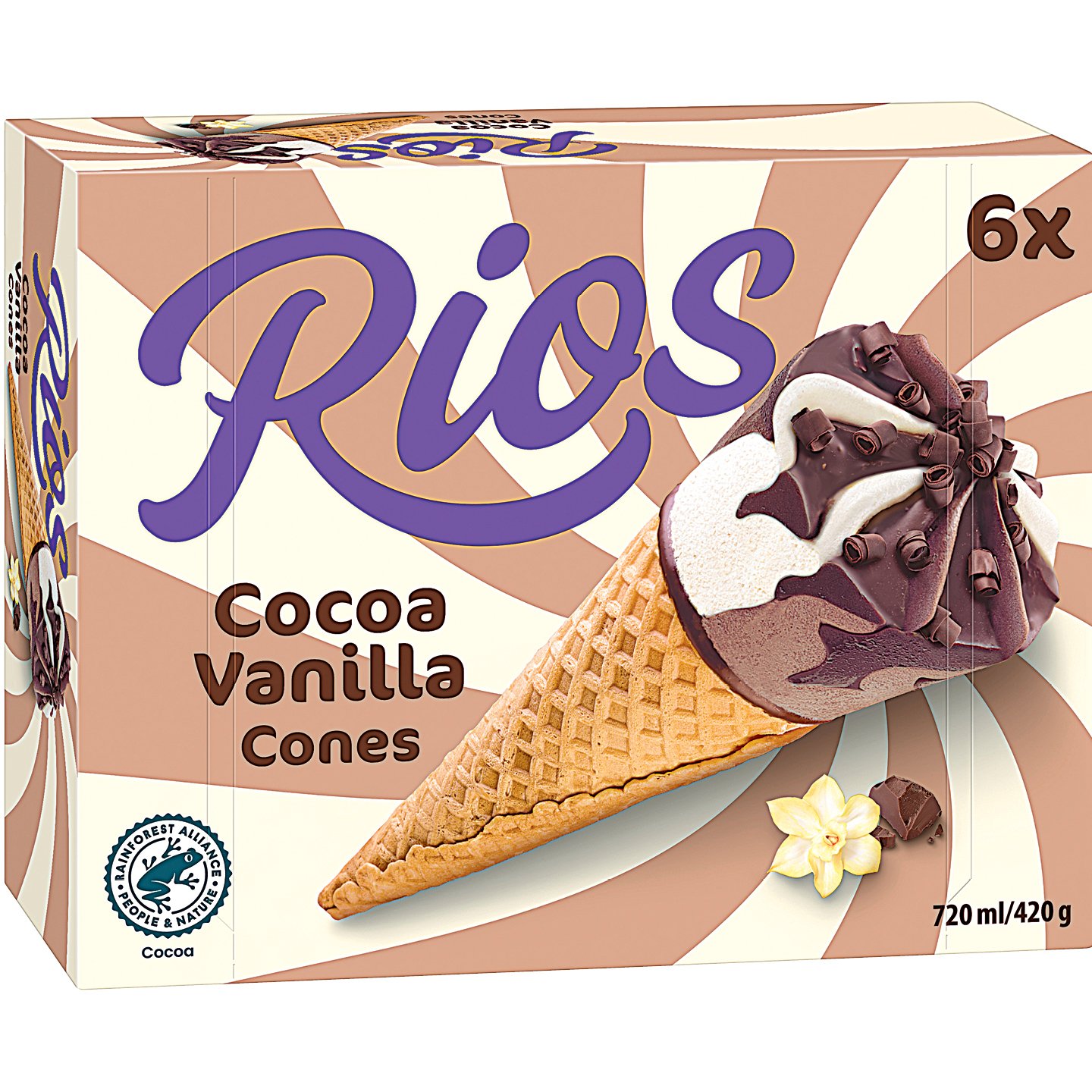 Rios Csokoládé-vanília ízű Tölcséres Jégkrém Multipack