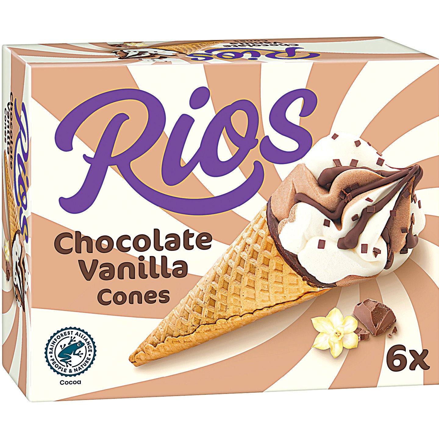 Rios Csokoládé-vanília ízű Tölcséres Jégkrém Multipack