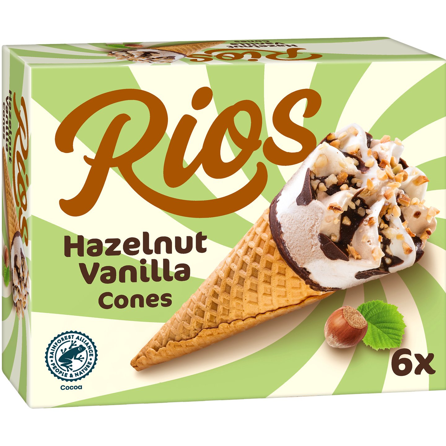 Rios Vanília-mogyoró ízű Tölcséres Jégkrém Multipack