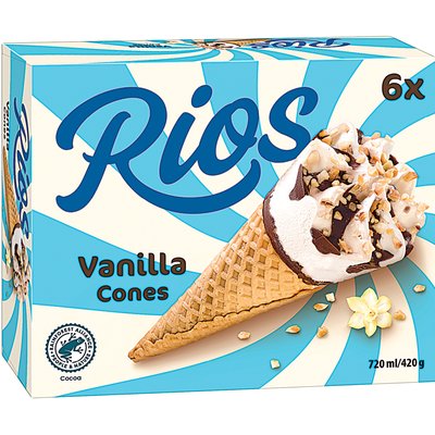 RIOS VANÍLIA ÍZŰ TÖLCSÉRES JÉGKRÉM MULTIPACK termékképe